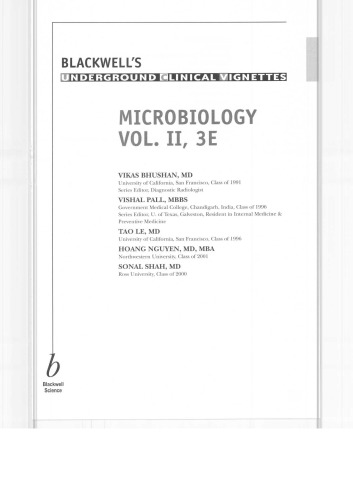 Blackwell's Underground Clinical Vignettes: Microbiology