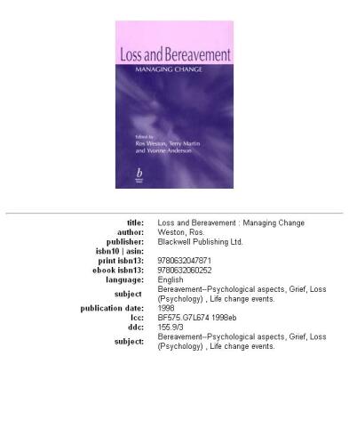 Loss and bereavement: managing change