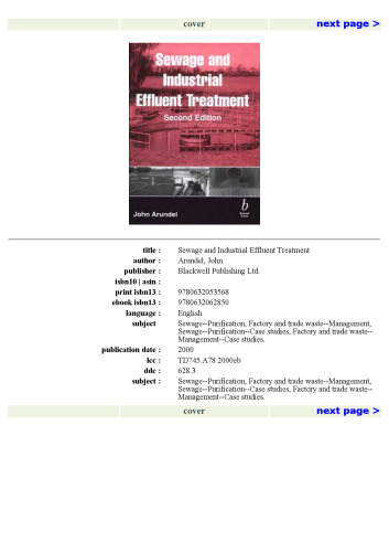 Sewage and Industrial Effluent Treatment