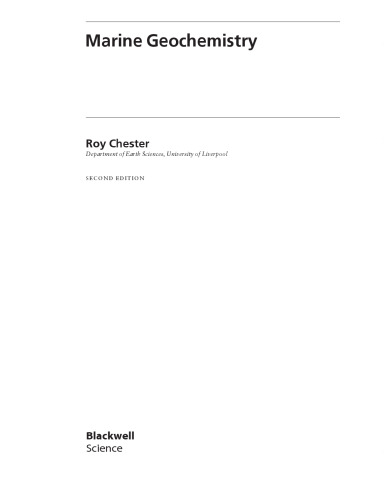 Marine Geochemistry