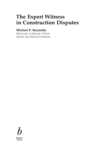 The Expert Witness in Construction Disputes