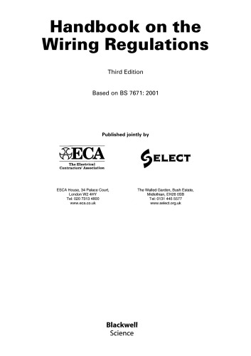 Handbook on the Wiring Regulations The IEE Wiring Regulations