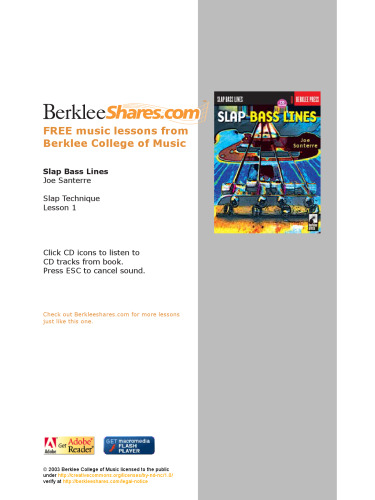 Slap Bass Lines (Workshop / Berklee Press)