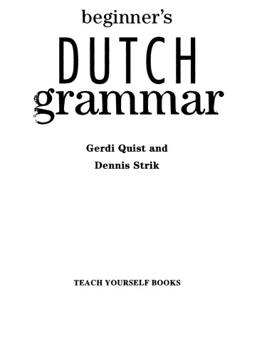 Beginner’s Dutch Grammar
