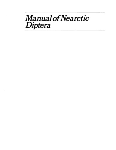 Manual of Nearctic Diptera Volume 3