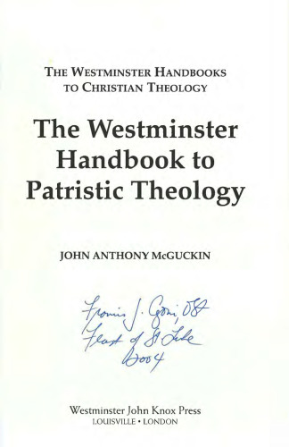 The Westminster Handbook to Patristic Theology
