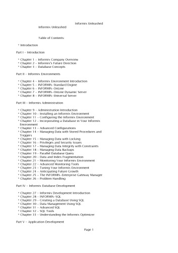 Informix Unleashed