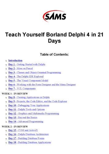 Sams Teach Yourself Delphi 4 in 21 Days