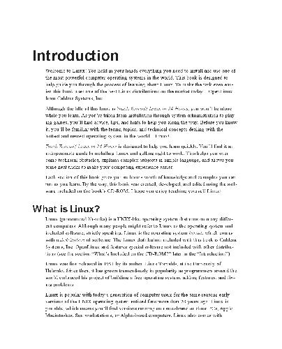 Sams Teach Yourself Linux in 24 Hours