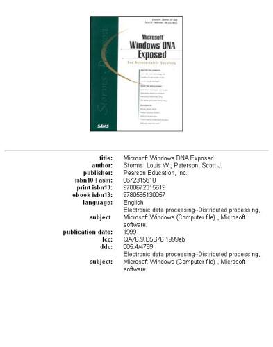 Microsoft Windows DNA Exposed