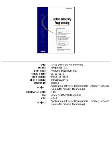 Active Directory Programming