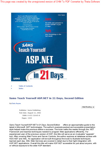 Sams Teach Yourself ASP.NET in 21 Days