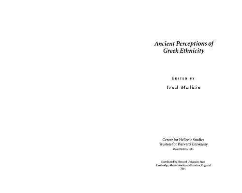 Ancient Perceptions of Greek Ethnicity