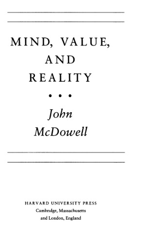 Mind, Value, and Reality