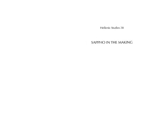 Sappho in the Making: The Early Reception