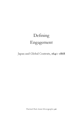 Defining Engagement: Japan and Global Contexts, 1640 - 1868