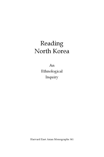 Reading North Korea: An Ethnological Inquiry