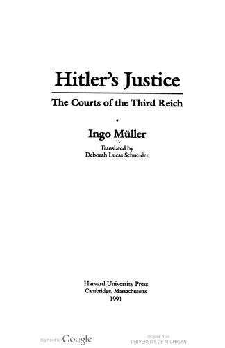 Hitler's Justice: The Courts of the Third Reich