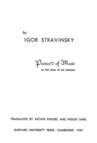 Poetics of Music in the Form of Six Lessons