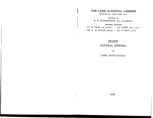 Pliny: Natural History (Books 36-37)