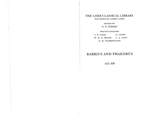 Babrius and Phaedrus