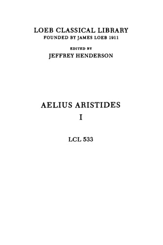Orations, Volume I