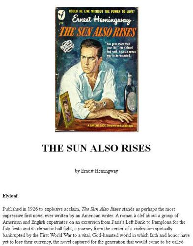 Sun Also Rises