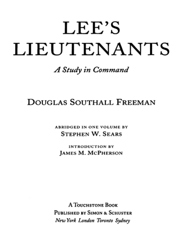 Lee's Lieutenants: A Study in Command