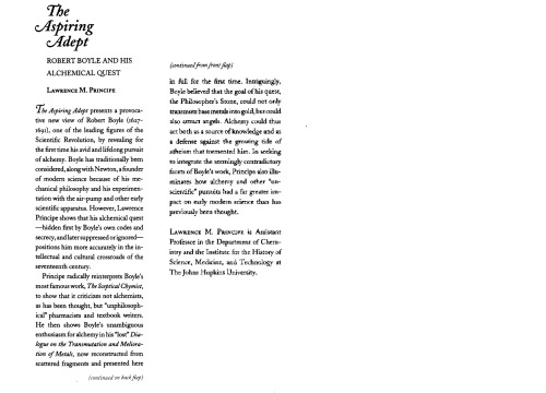 The aspiring adept : Robert Boyle and his alchemical quest
