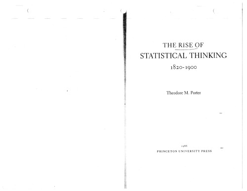 The Rise of Statistical Thinking, 1820-1900