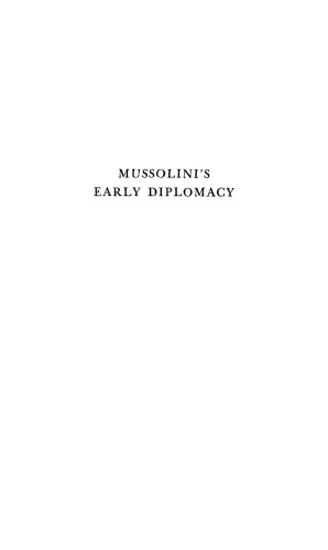 Mussolini's Early Diplomacy