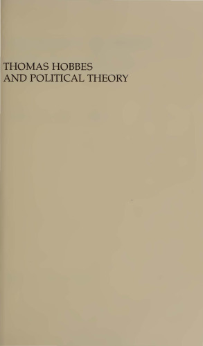 Thomas Hobbes and Political Theory