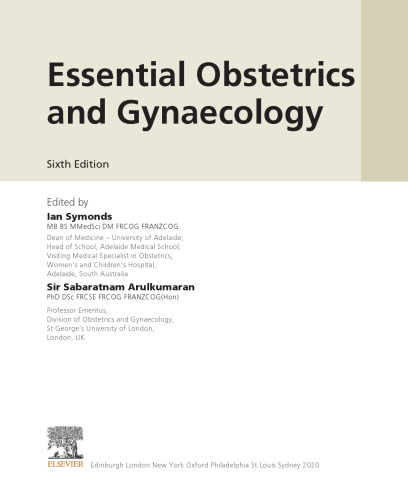 Essential Obstetrics and Gynaecology