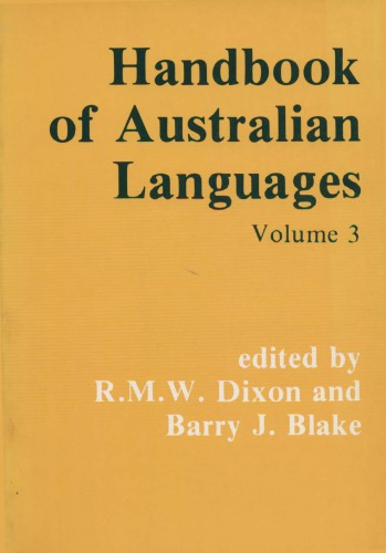 Handbook of Australian Languages: Volume 3