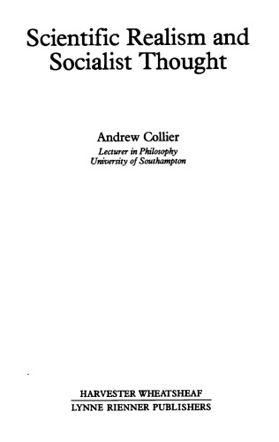 Scientific Realism and Socialist Thought