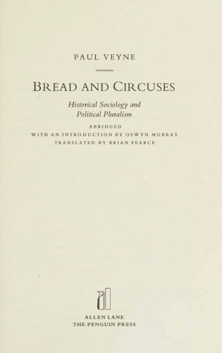 Bread and Circuses: Historical Sociology and Political Pluralism