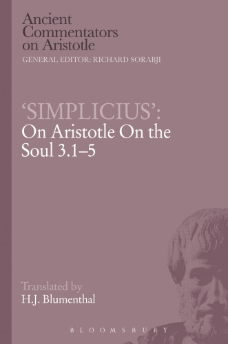 'Simplicius': On Aristotle On the Soul 3.1-5