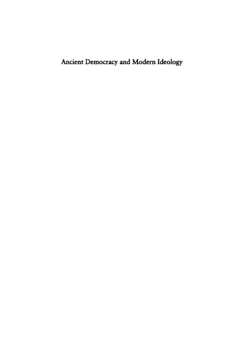 Ancient Democracy and Modern Ideology