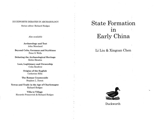 State formation in early China