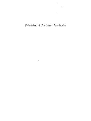 Principles of Statistical Mechanics