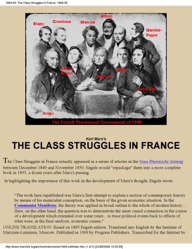 Class Struggles in France, 1848-1850