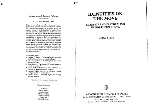 Identities on the move. Clanship and pastoralism in Northern Kenya