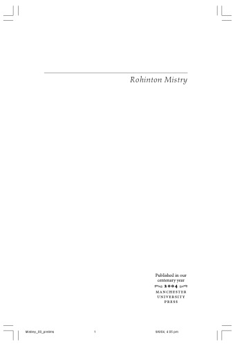 Rohinton Mistry (Contemporary World Writers)