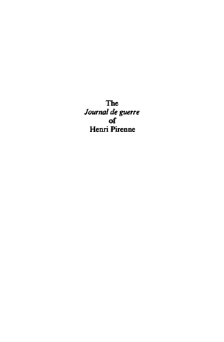 The Journal de guerre of Henri Pirenne