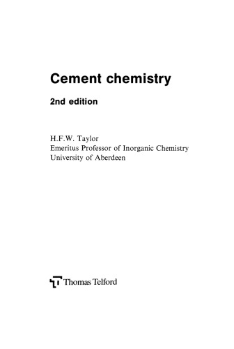 Cement Chemistry, second edition