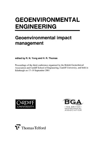 Geoenvironmental Engineering: Geoenvironmental Impact Management