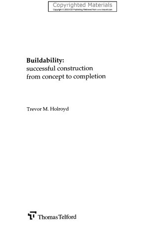 Buildability : successful construction from concept to completion