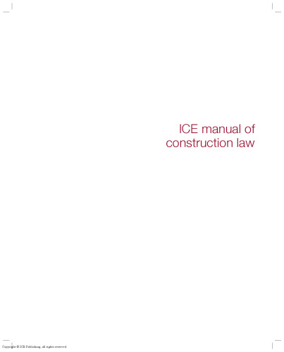 ICE manual of construction law