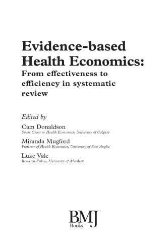 Evidence-Based Health Economics (Evidence-Based Medicine)