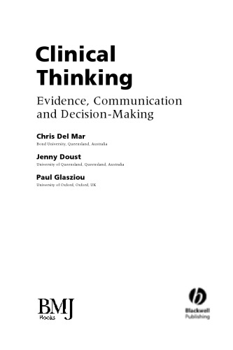 Clinical Thinking: Evidence, Communication and Decision-Making